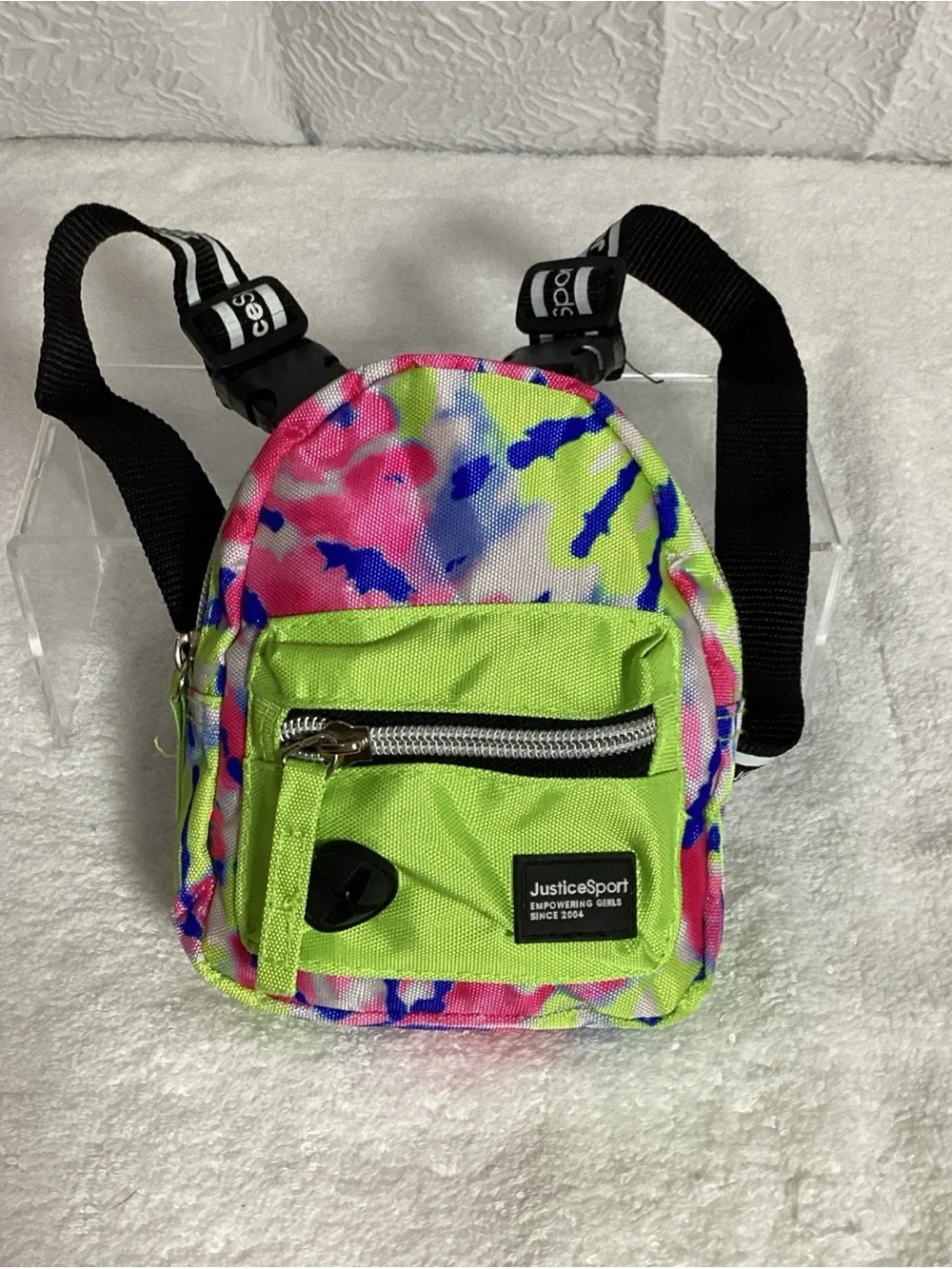 Justice Sport XS Pet Tiedye Nylon Wastebag Dispensing Harness Backpack EUC